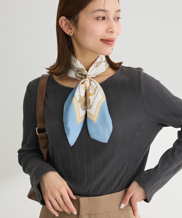 Green Parks「リングSETタッセル柄スカーフ」|バンダナ・スカーフ|Blue