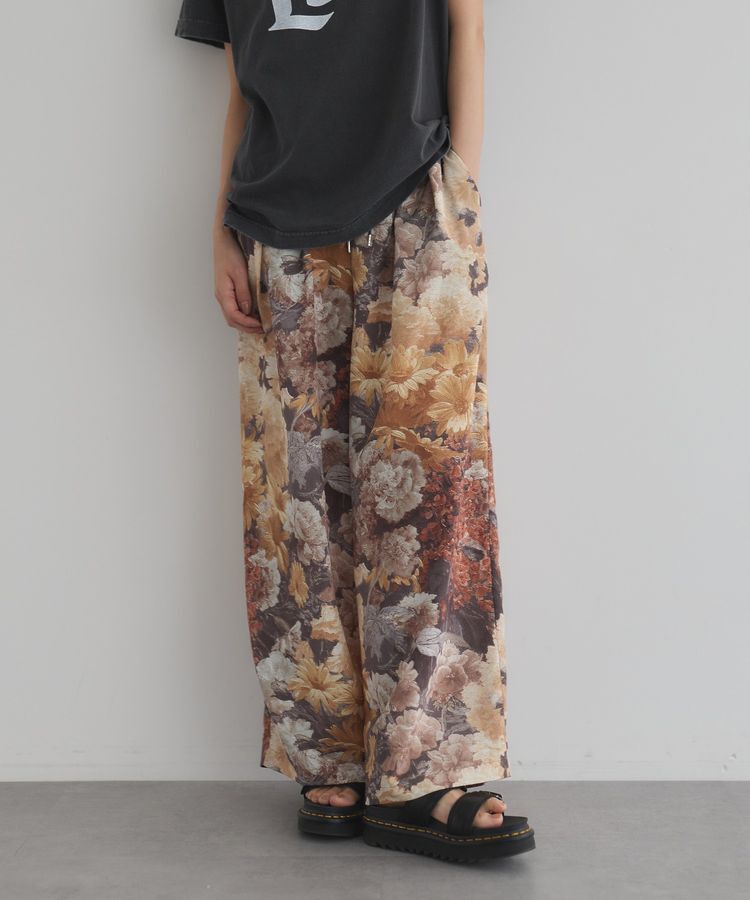 GARAGE OF GOOD CLOTHING「【日本製】ダークフラワープリントドロストワイドパンツ」|その他|