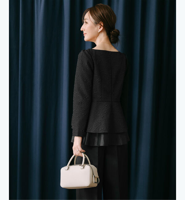 ur's「【星玲奈さんコラボアイテム】ふくれジャガードティアードペプラムトップス」|Tシャツ・カットソー|