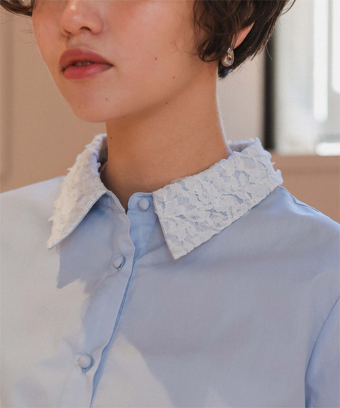 titivate「レース襟付デザインシャツ」|シャツ・ブラウス|