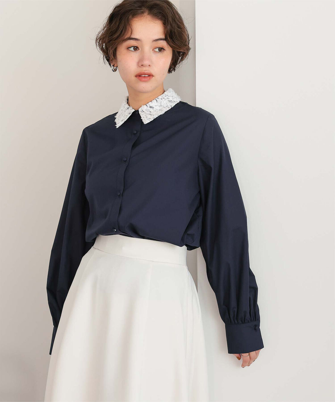titivate「レース襟付デザインシャツ」|シャツ・ブラウス|