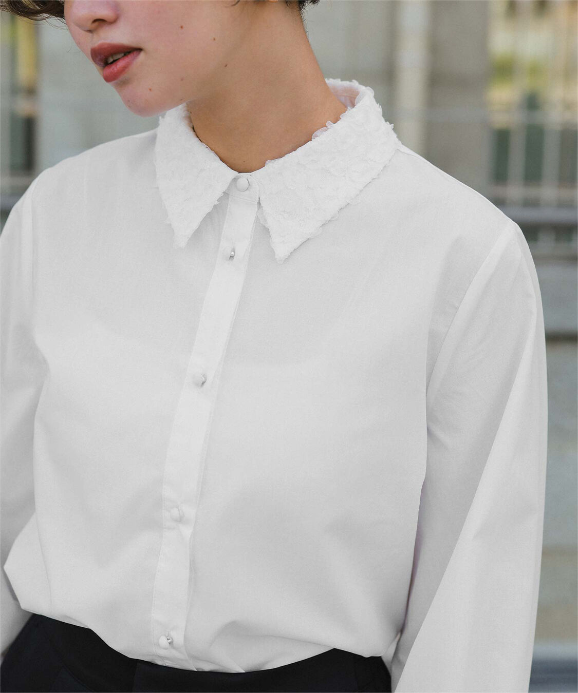 titivate「レース襟付デザインシャツ」|シャツ・ブラウス|