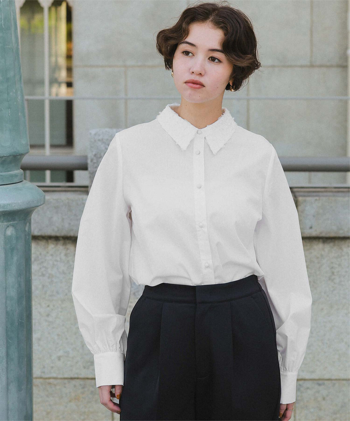 titivate「レース襟付デザインシャツ」|シャツ・ブラウス|