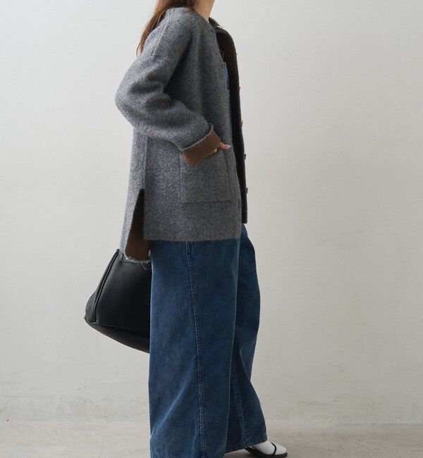  「Wフェイスニットノーカラーハーフコート」|その他|