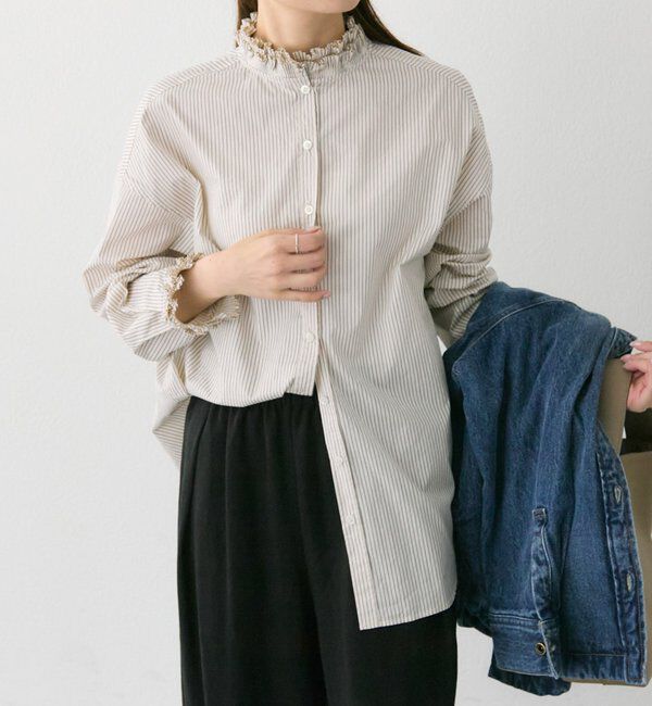  「襟袖プリーツブラウス」|シャツ・ブラウス|