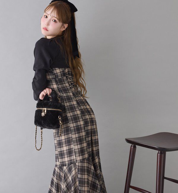  「２枚セットチェックワンピ」|ワンピース|