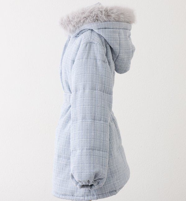  「ベルト付きフェイクファーフードフェイクダウン」|その他|