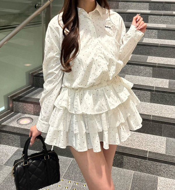  「裾ティアードシャツワンピース」|シャツ・ブラウス|