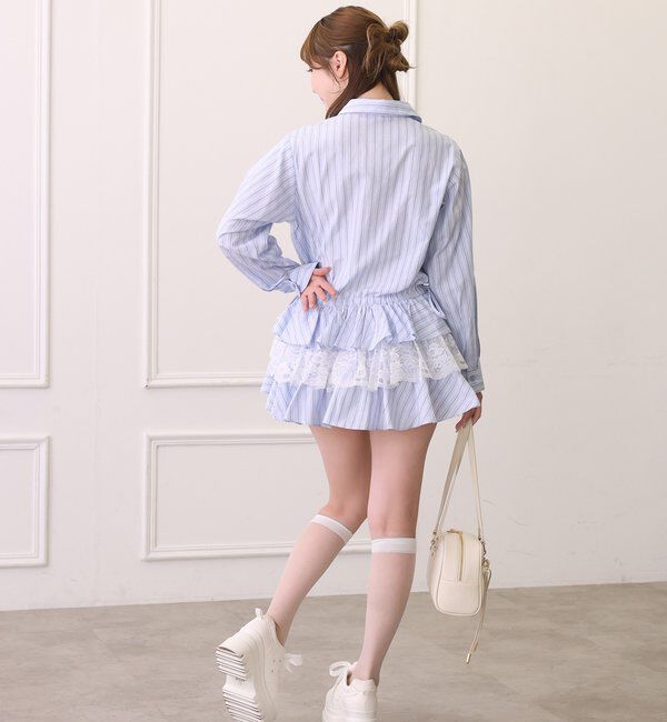  「裾ティアードシャツワンピース」|シャツ・ブラウス|