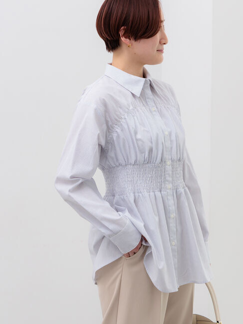 Te chichi「ペプラムシャーリングシャツブラウス」|シャツ・ブラウス|オフホワイト