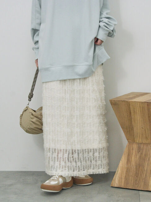 Samansa Mos2 blue「フリンジレーススカート」|スカート|