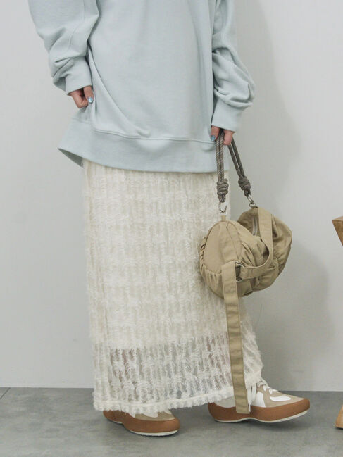 Samansa Mos2 blue「フリンジレーススカート」|スカート|