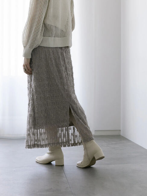 Samansa Mos2 blue「フリンジレーススカート」|スカート|