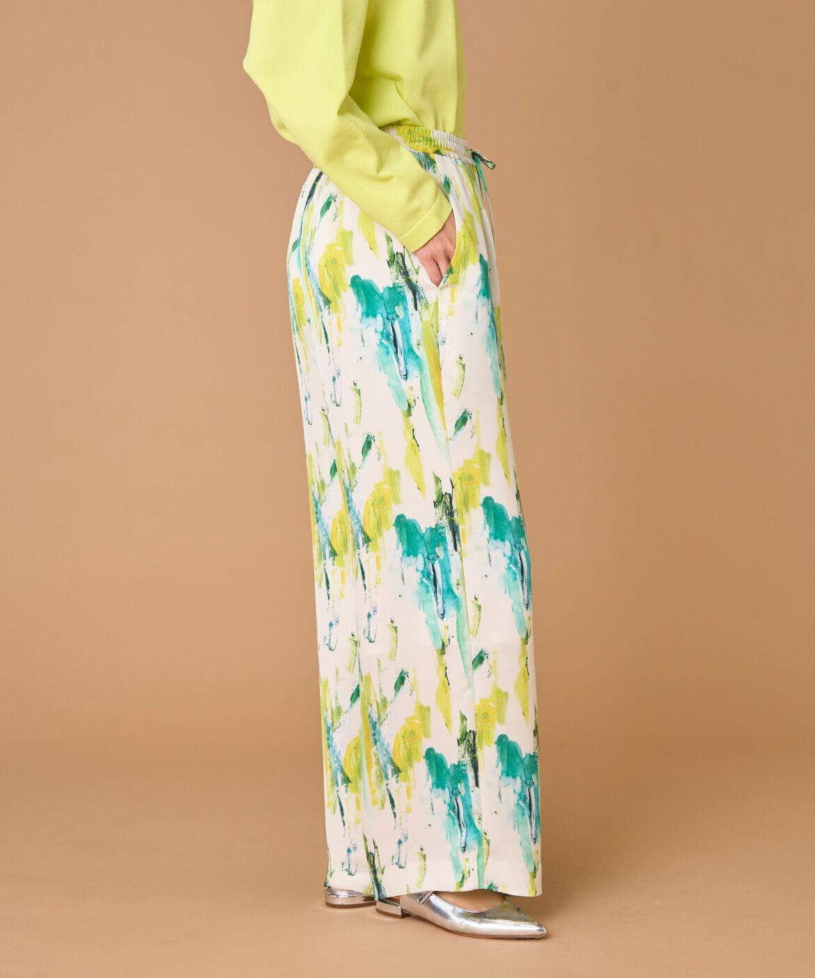 INED「《大きいサイズ》プリントワイドパンツ」|その他|