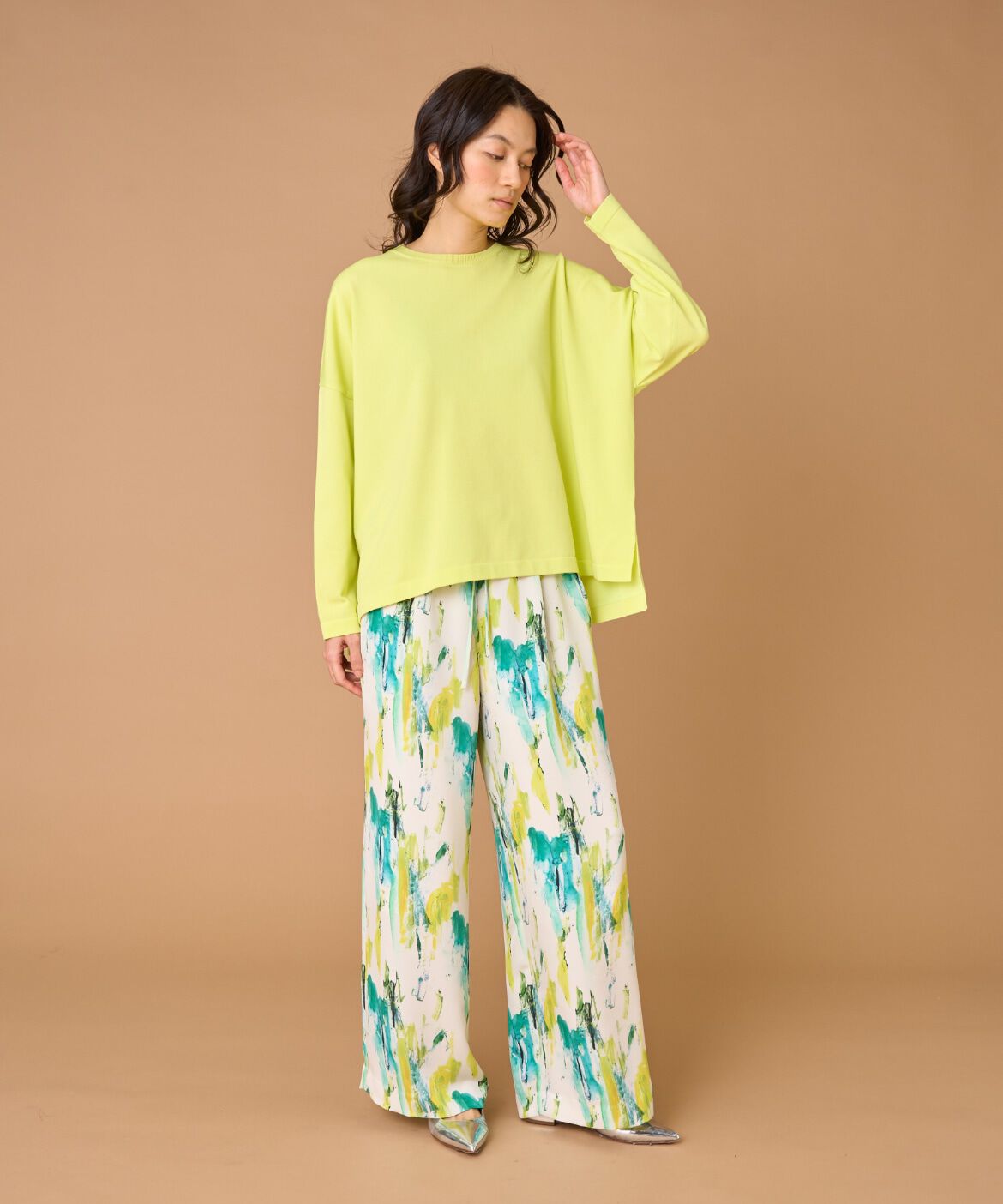 INED「《大きいサイズ》プリントワイドパンツ」|その他|