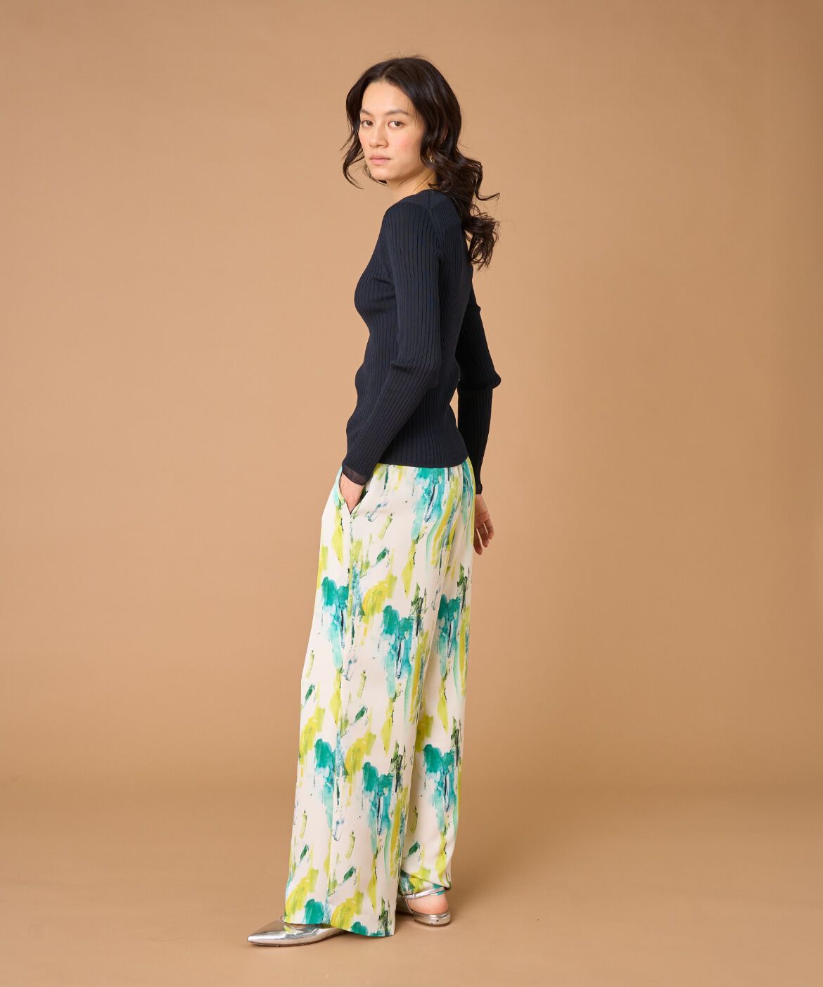 INED「《大きいサイズ》プリントワイドパンツ」|その他|