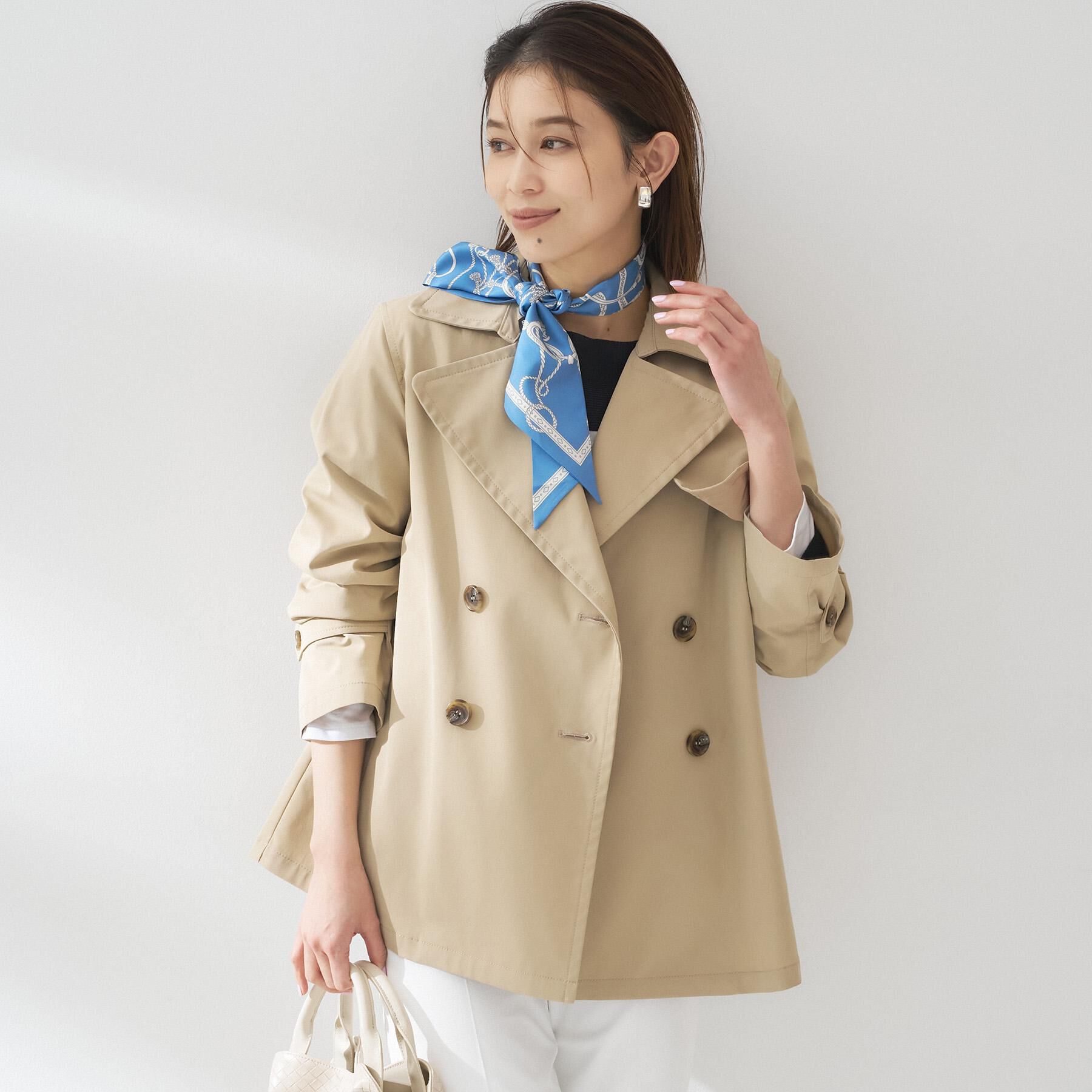UNTITLED「【定番人気/はっ水/洗える】タスランショートトレンチコート」|トレンチコート|ベージュ(052)