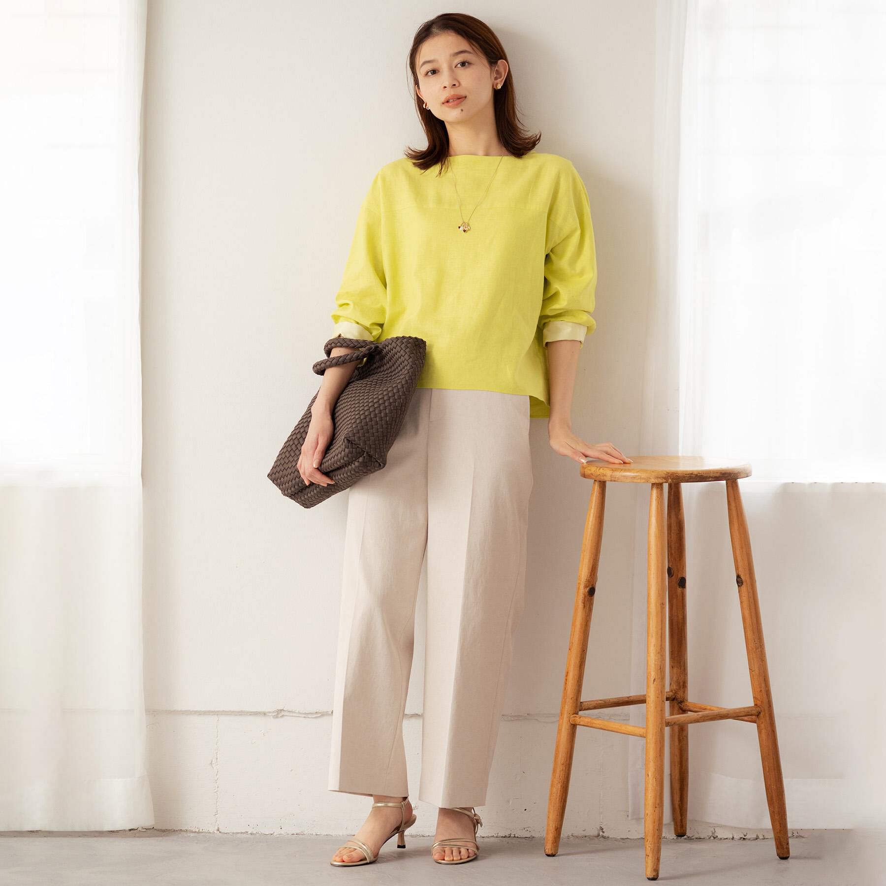 UNTITLED「【接触冷感/洗える/後ろウエストゴム】オックスワイドパンツ」|その他|