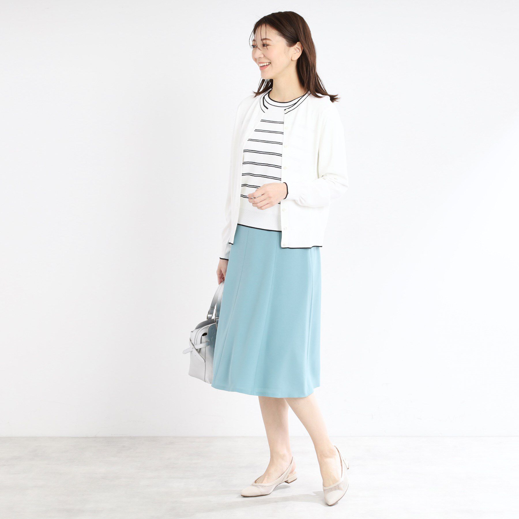 Reflect「【手洗い可／アンサンブル可】バイカラーカーディガン」|カーディガン|