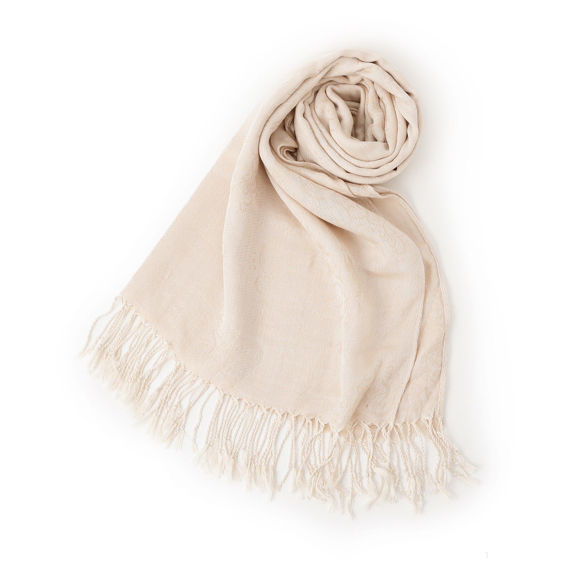 grove「【手洗い・UVカット】ダマスク柄ジャカードストール」|ストール|ライトベージュ(05