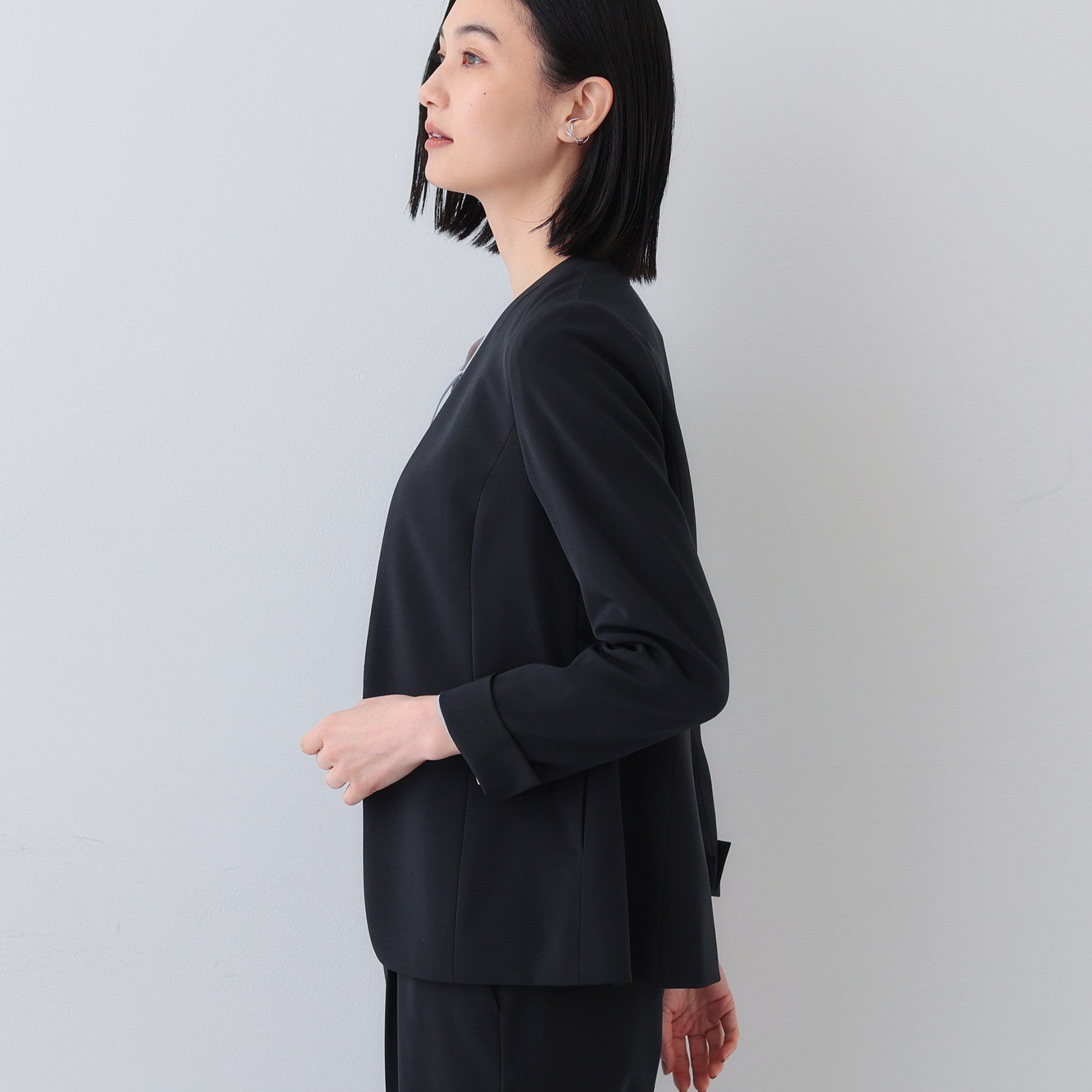 INDIVI「【洗える／UVケア／スーツ】ストレッチノーカラージャケット」|スーツ|