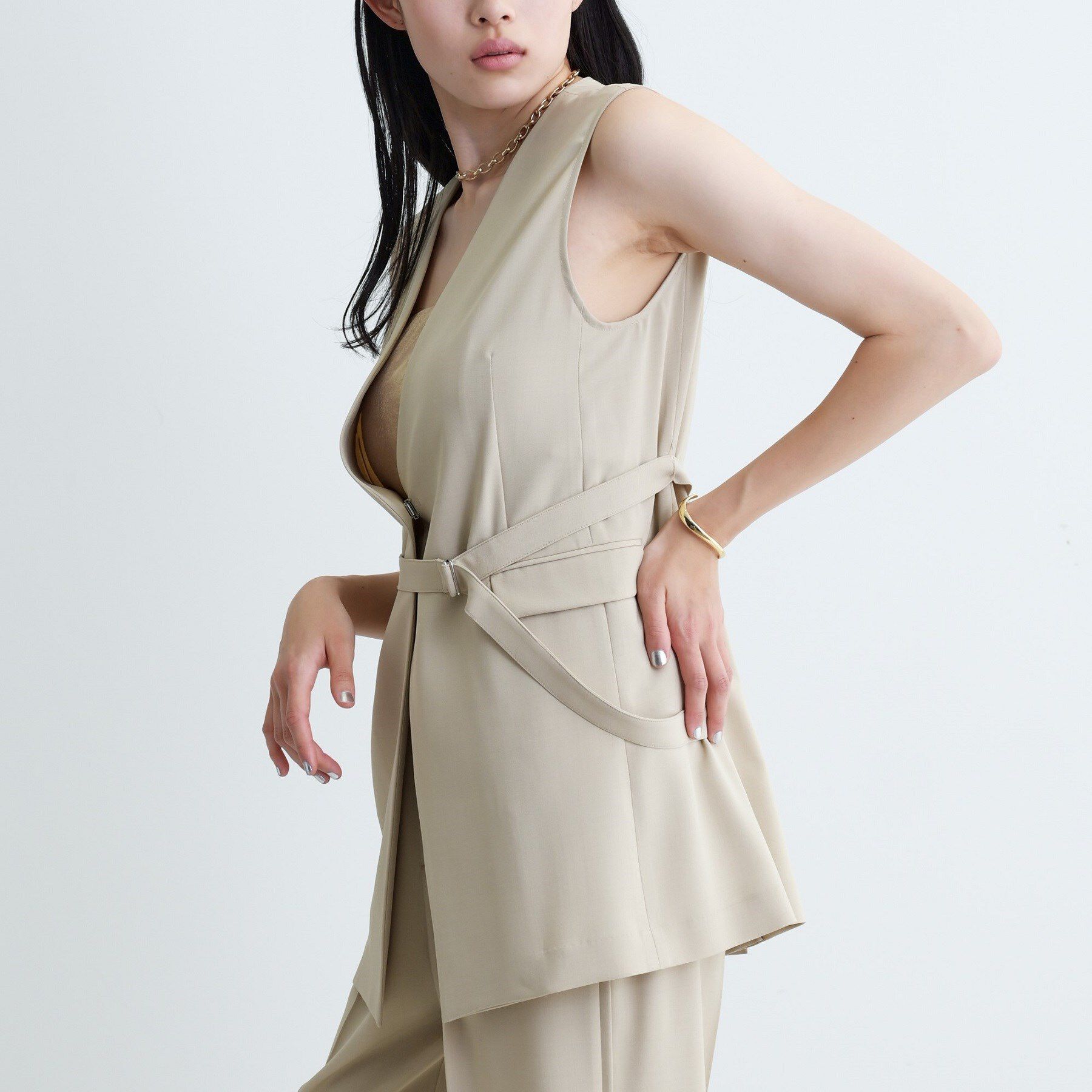 GALLEST「【セットアップ可】ナローベルテッドジレ【カセット服/オケージョン/通勤】」|ベスト・ジレ|