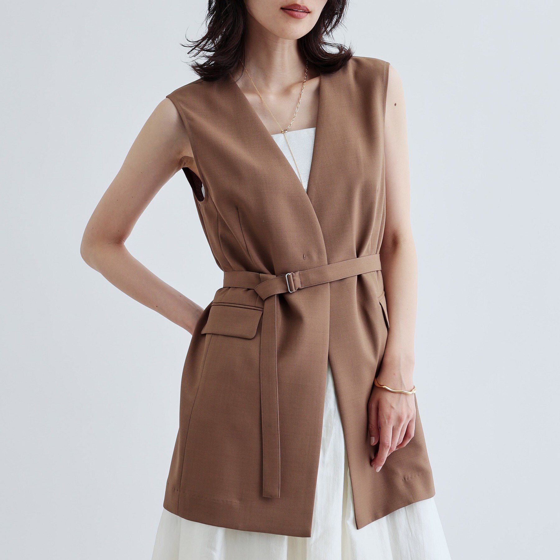 GALLEST「【セットアップ可】ナローベルテッドジレ【カセット服/オケージョン/通勤】」|ベスト・ジレ|