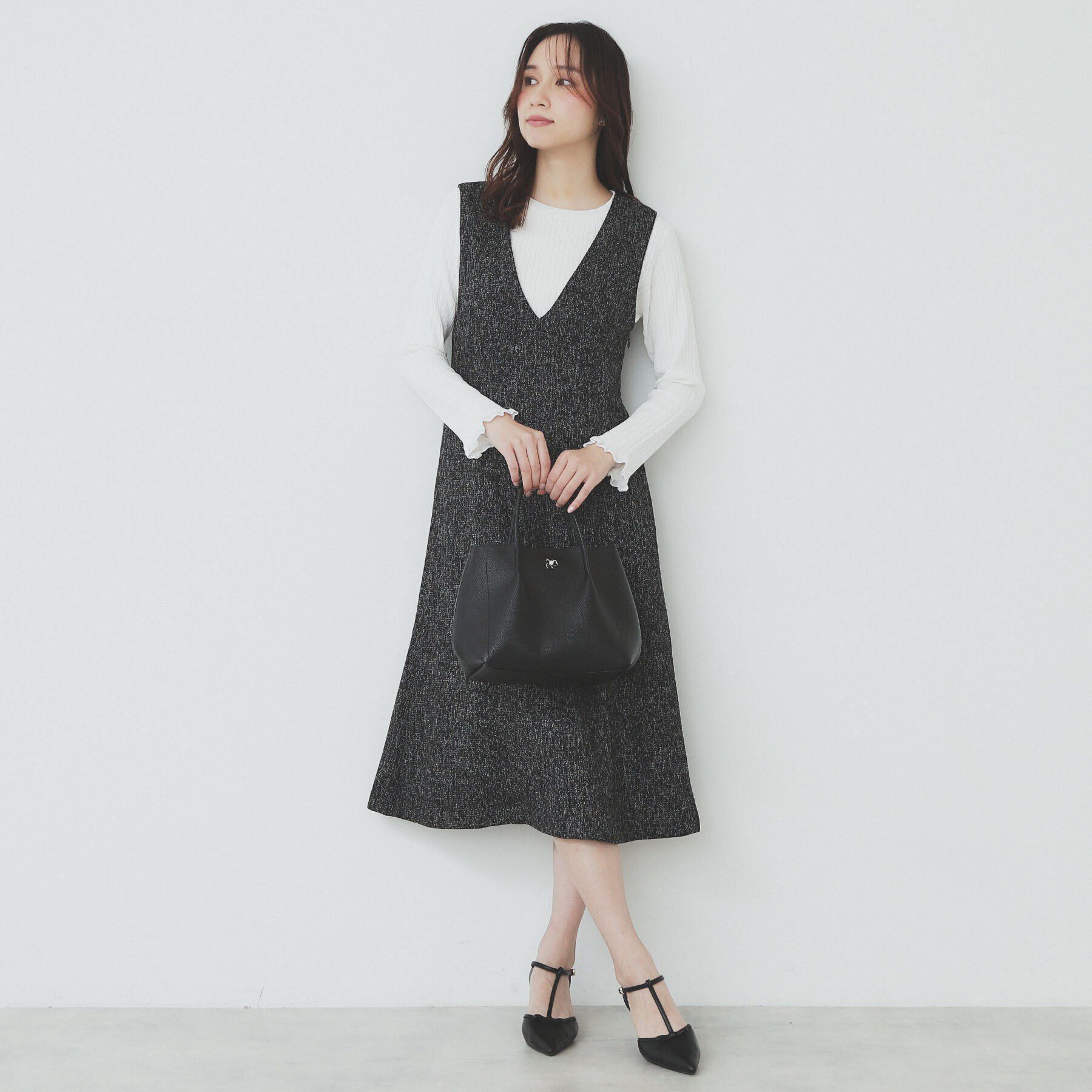 index「サマーツイードジャンパースカート【洗濯機洗い可/イージーアイロン】」|ワンピース|