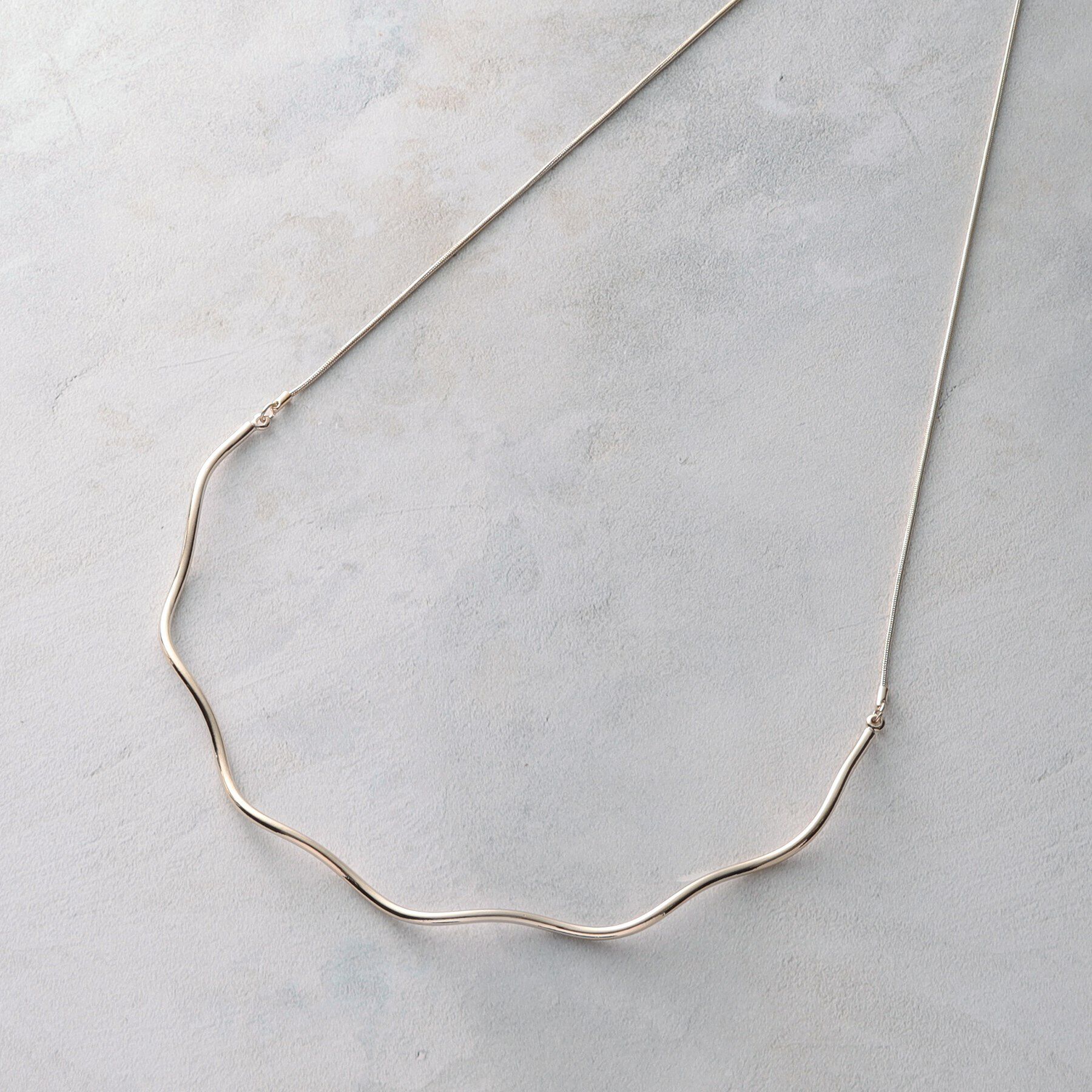 OPAQUE.CLIP「【前後2WAY】メタル&times;フェイクパールスライドネックレス」|ネックレス|