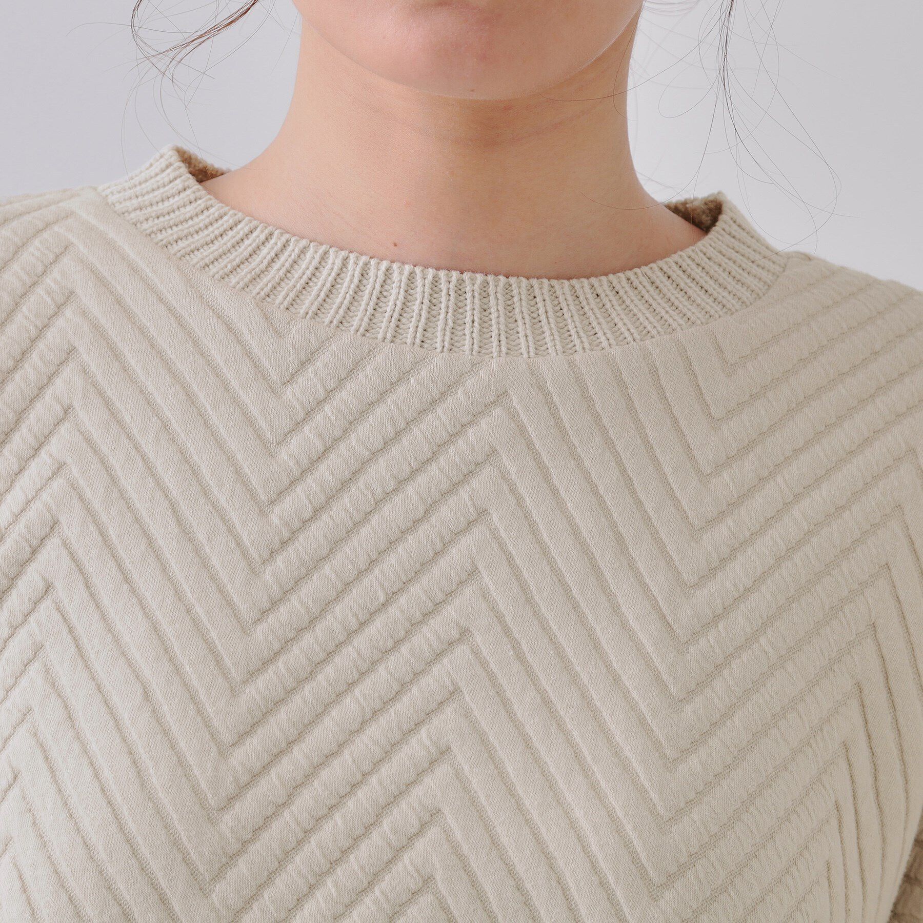 OPAQUE.CLIP「キルトジャカードトップス/セットアップ対応【洗濯機洗い可】」|Tシャツ・カットソー|