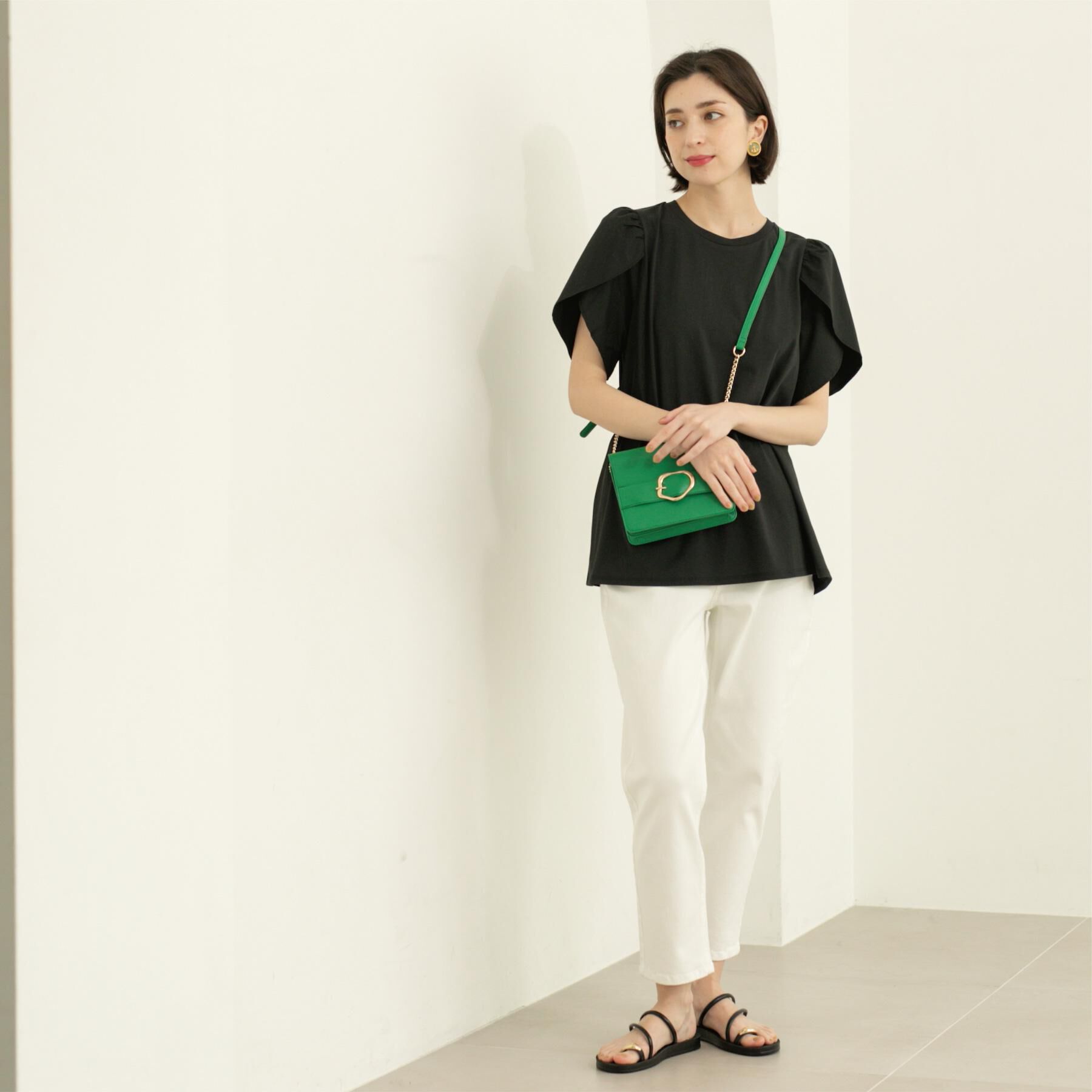 OPAQUE.CLIP「チューリップスリーブドッキングカットソー【洗濯機洗い可/接触冷感】」|Tシャツ・カットソー|