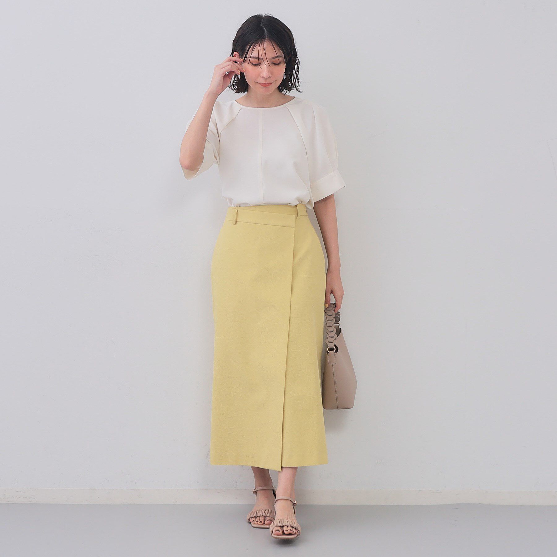 OPAQUE.CLIP「タックボリュームスリーブブラウス【洗濯機洗い可】」|シャツ・ブラウス|