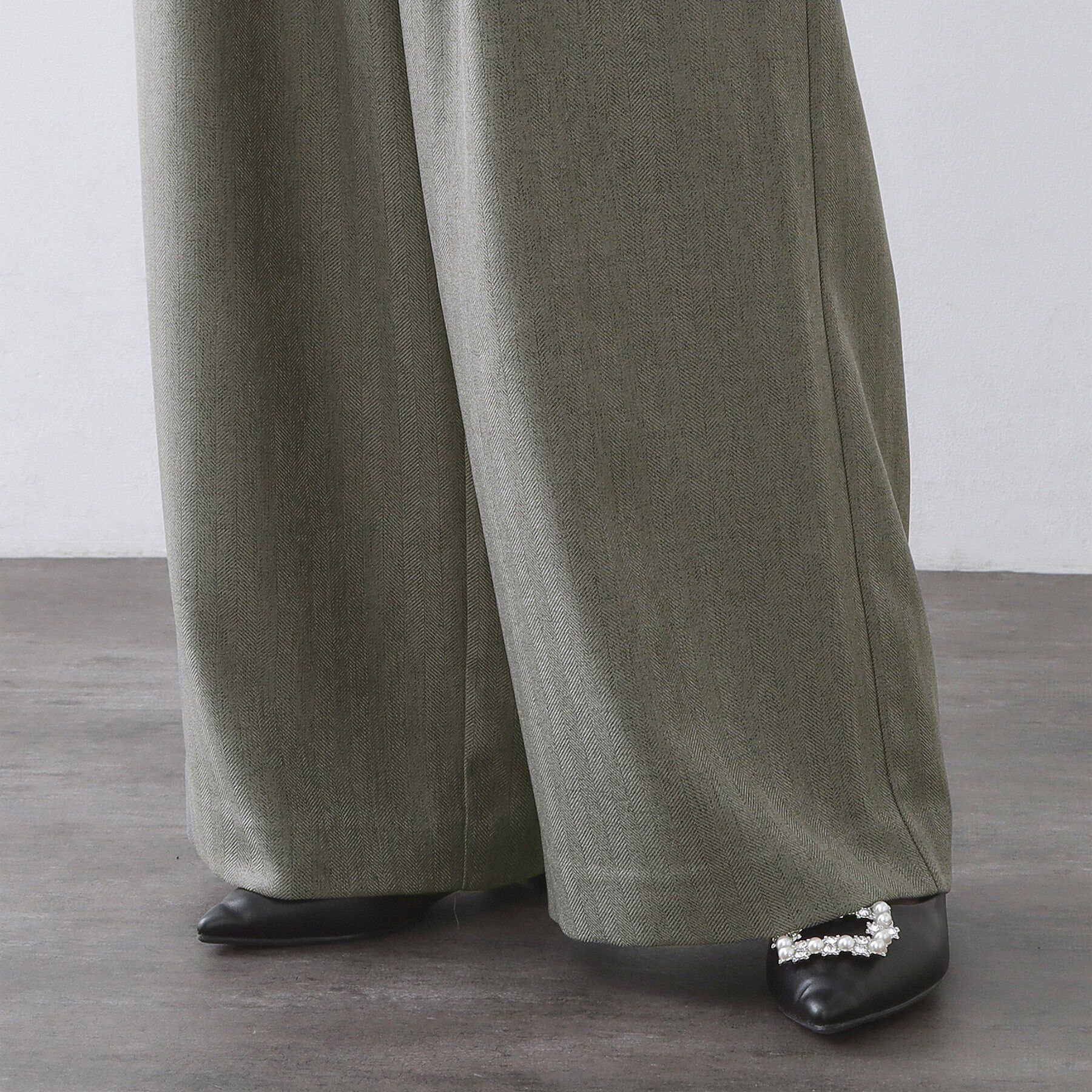 OPAQUE.CLIP「ヘリンボーンタックワイドパンツ【洗濯機OK】」|その他|