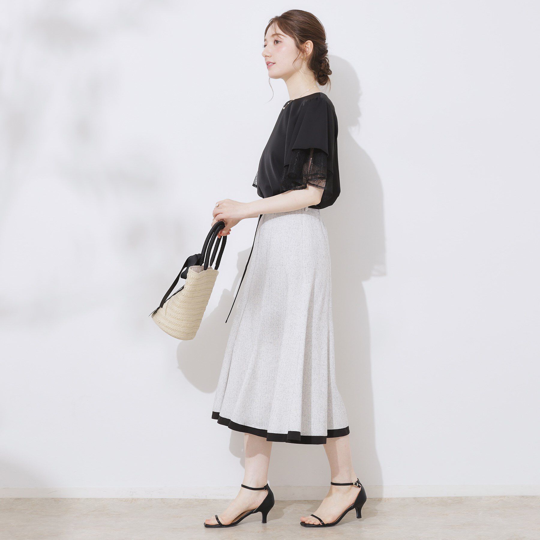 Couture broach「【マシンウォッシャブル・一枚で着映える】レース重ねフレアブラウス」|シャツ・ブラウス|