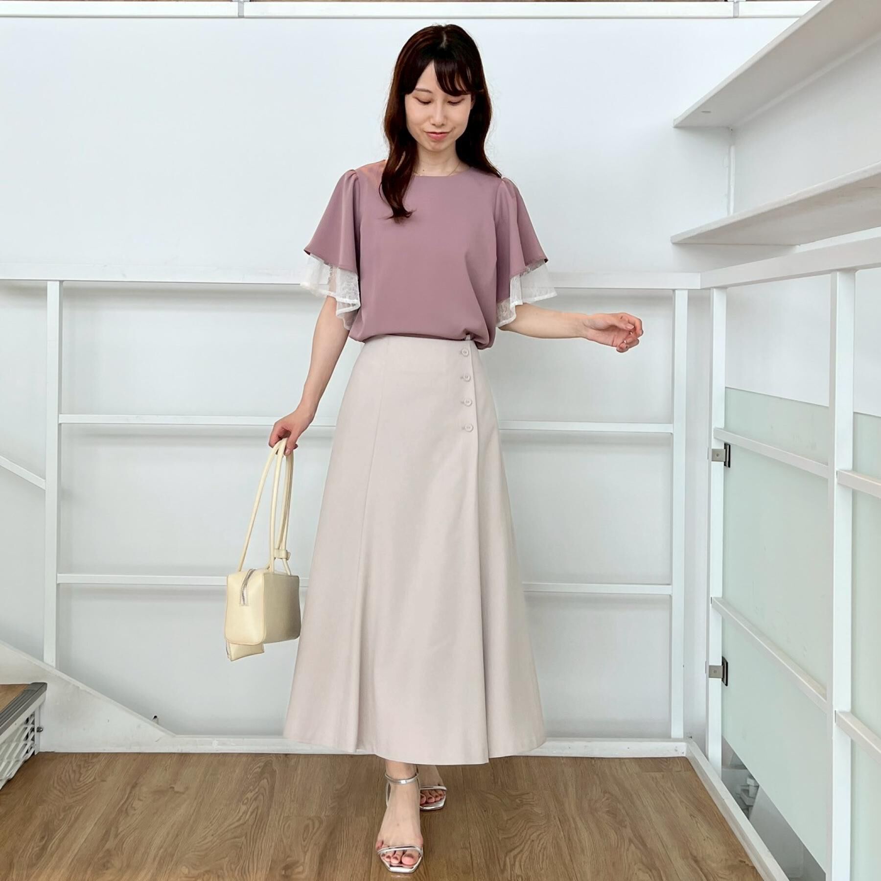 Couture broach「【マシンウォッシャブル・一枚で着映える】レース重ねフレアブラウス」|シャツ・ブラウス|