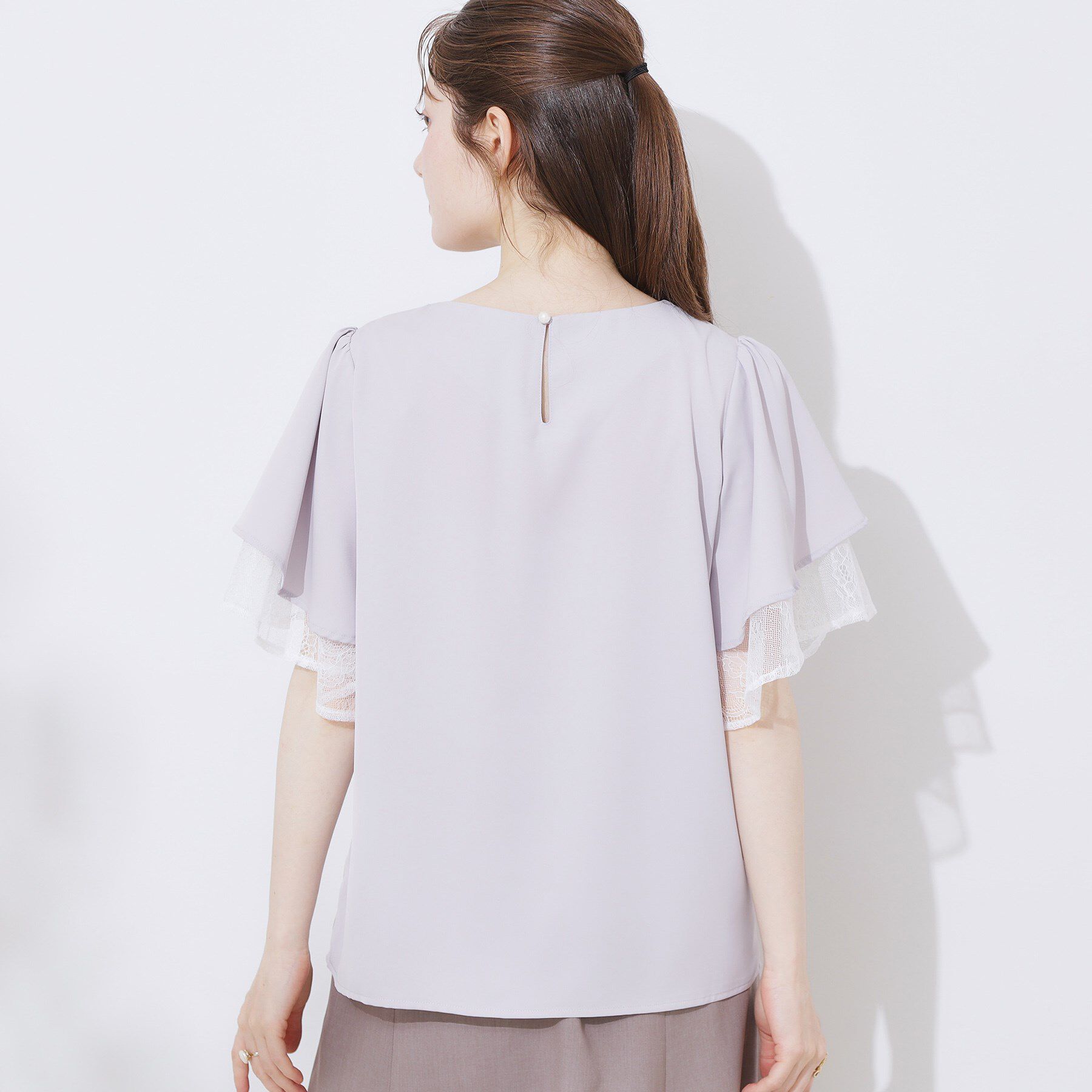 Couture broach「【マシンウォッシャブル・一枚で着映える】レース重ねフレアブラウス」|シャツ・ブラウス|
