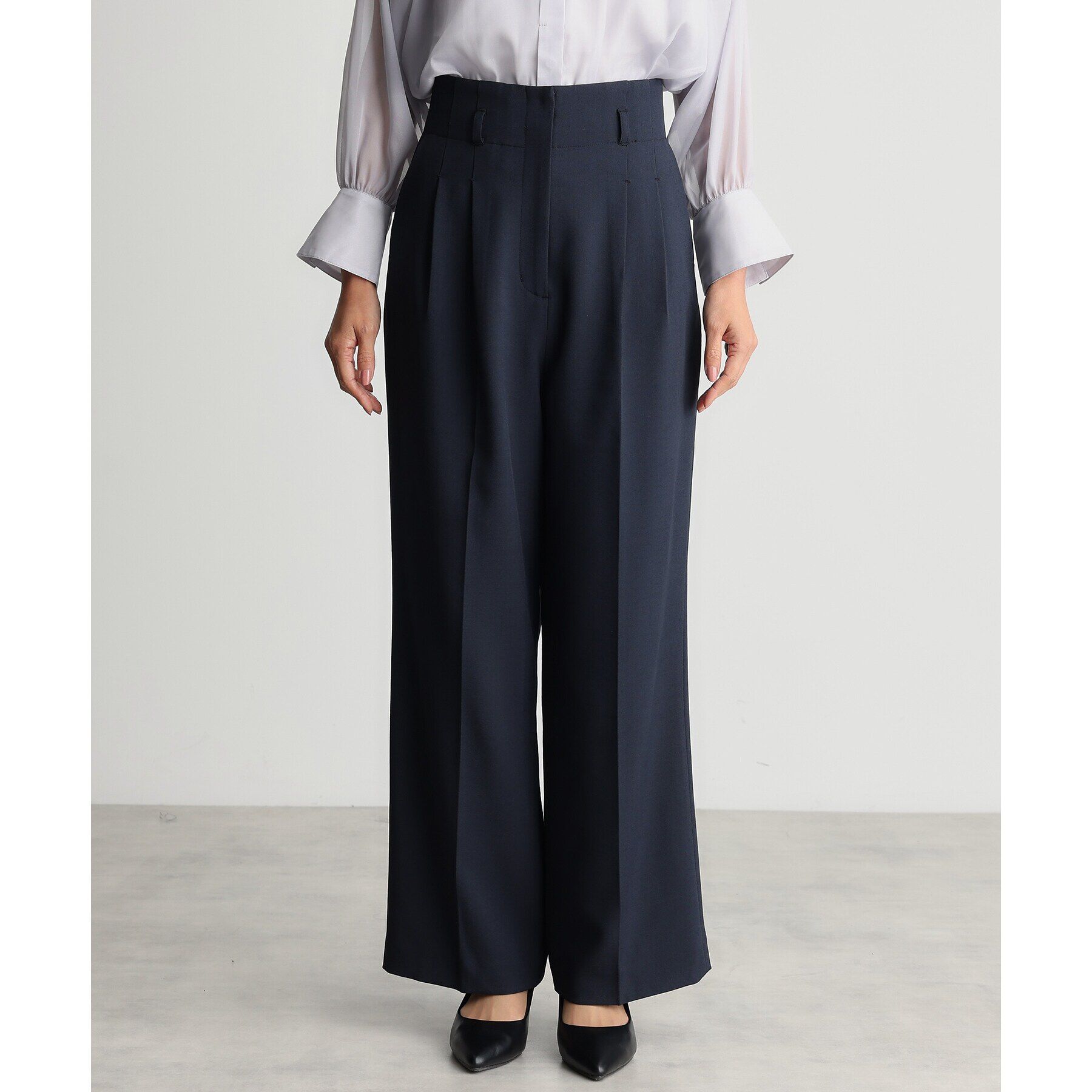 THE SHOP TK「【ONOFF活躍／セレモニー／通勤】CAVIAN タックワイドパンツ／洗える」|その他|