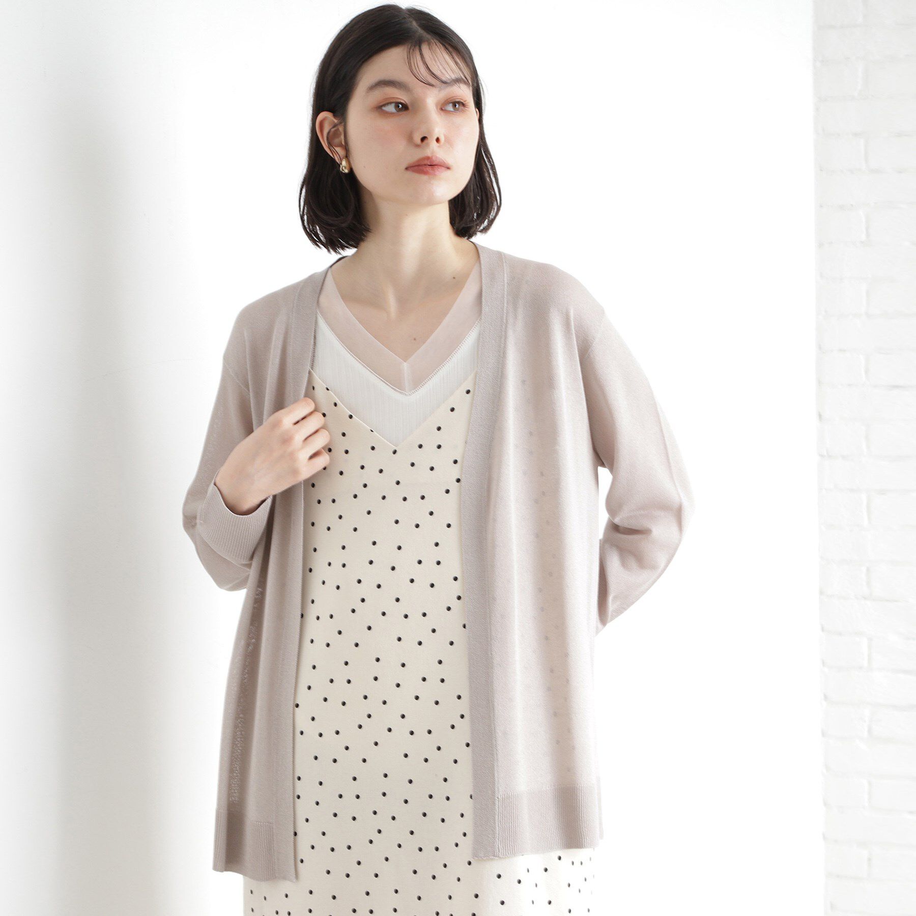 THE SHOP TK「シアーカーディガン【洗濯機OK】」|カーディガン|