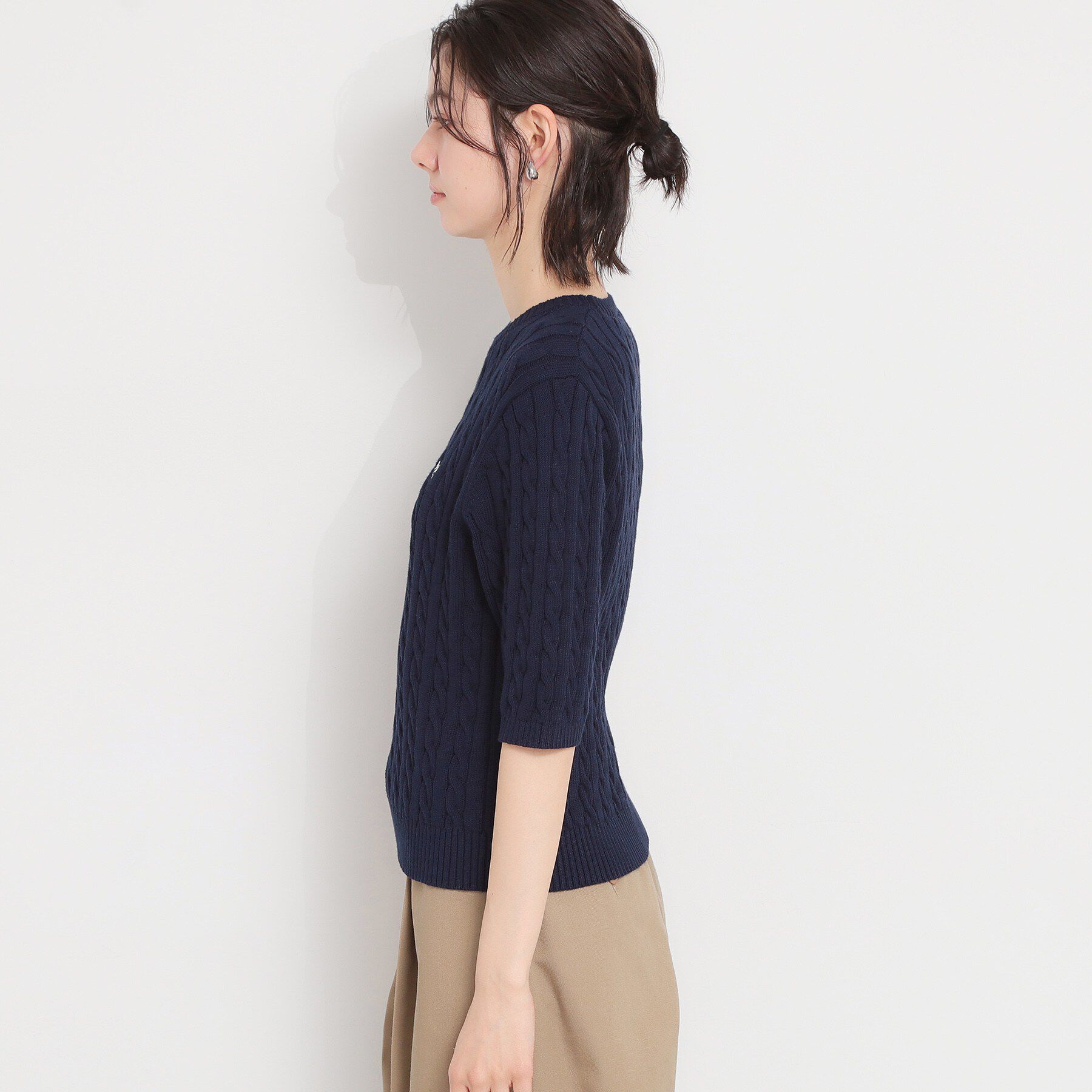 THE SHOP TK「【POLO BCS 別注】5分袖ケーブルニット」|ニット・セーター|