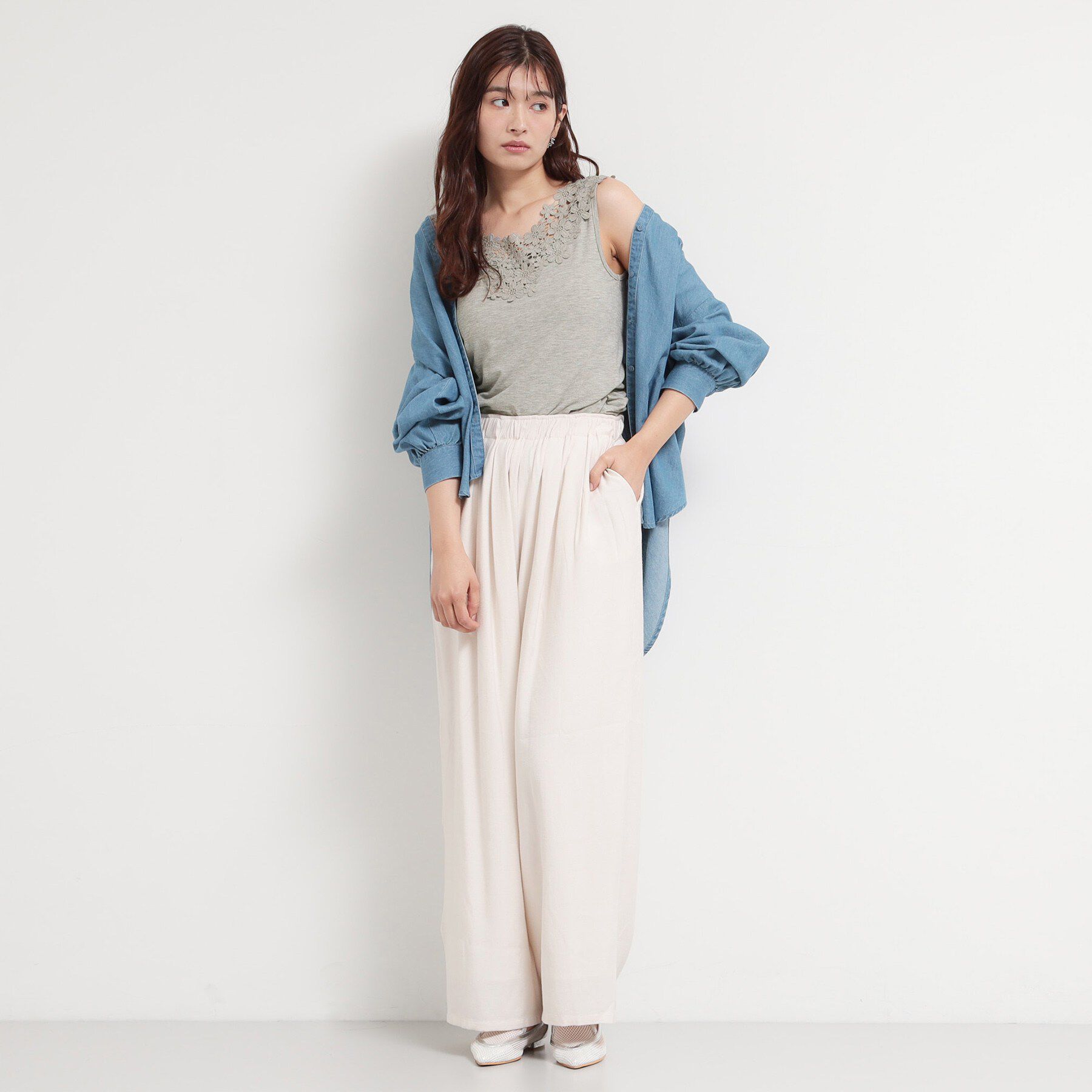 THE SHOP TK「モチーフレースタンク」|キャミソール|