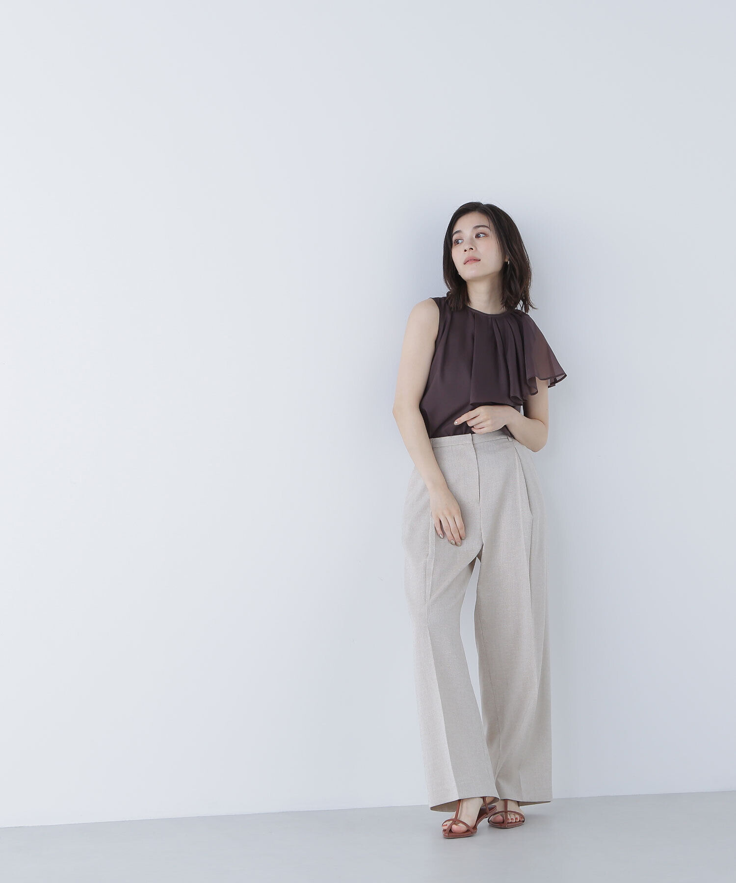  「アシメフリルシアーブラウス」|シャツ・ブラウス|