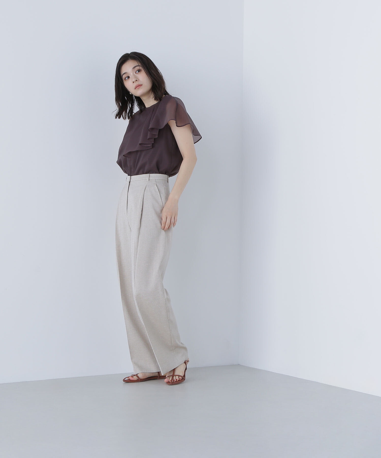  「アシメフリルシアーブラウス」|シャツ・ブラウス|