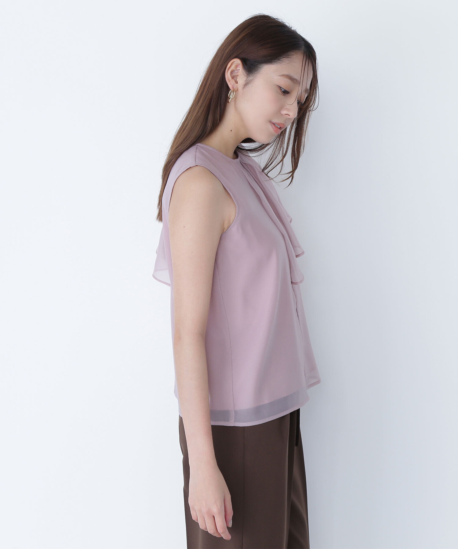  「アシメフリルシアーブラウス」|シャツ・ブラウス|