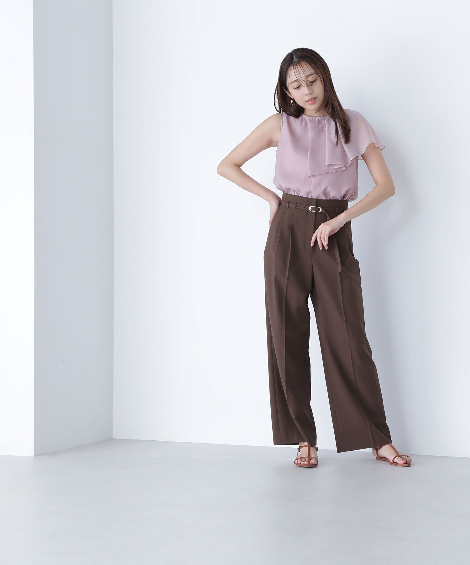  「アシメフリルシアーブラウス」|シャツ・ブラウス|