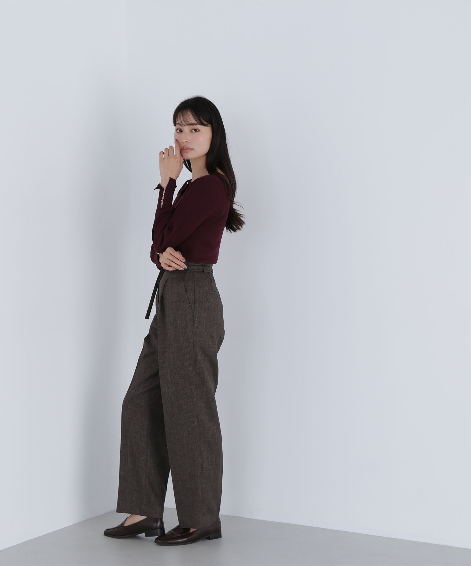  「シャークスキン SETUPストレートテーパードパンツ」|その他|