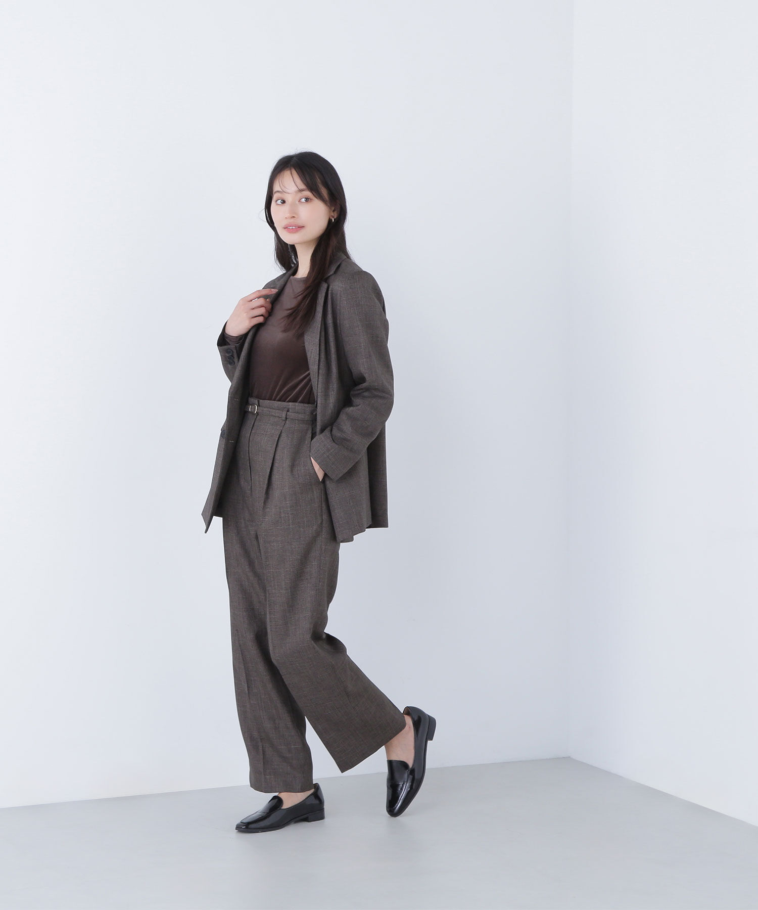  「シャークスキン SETUPストレートテーパードパンツ」|その他|