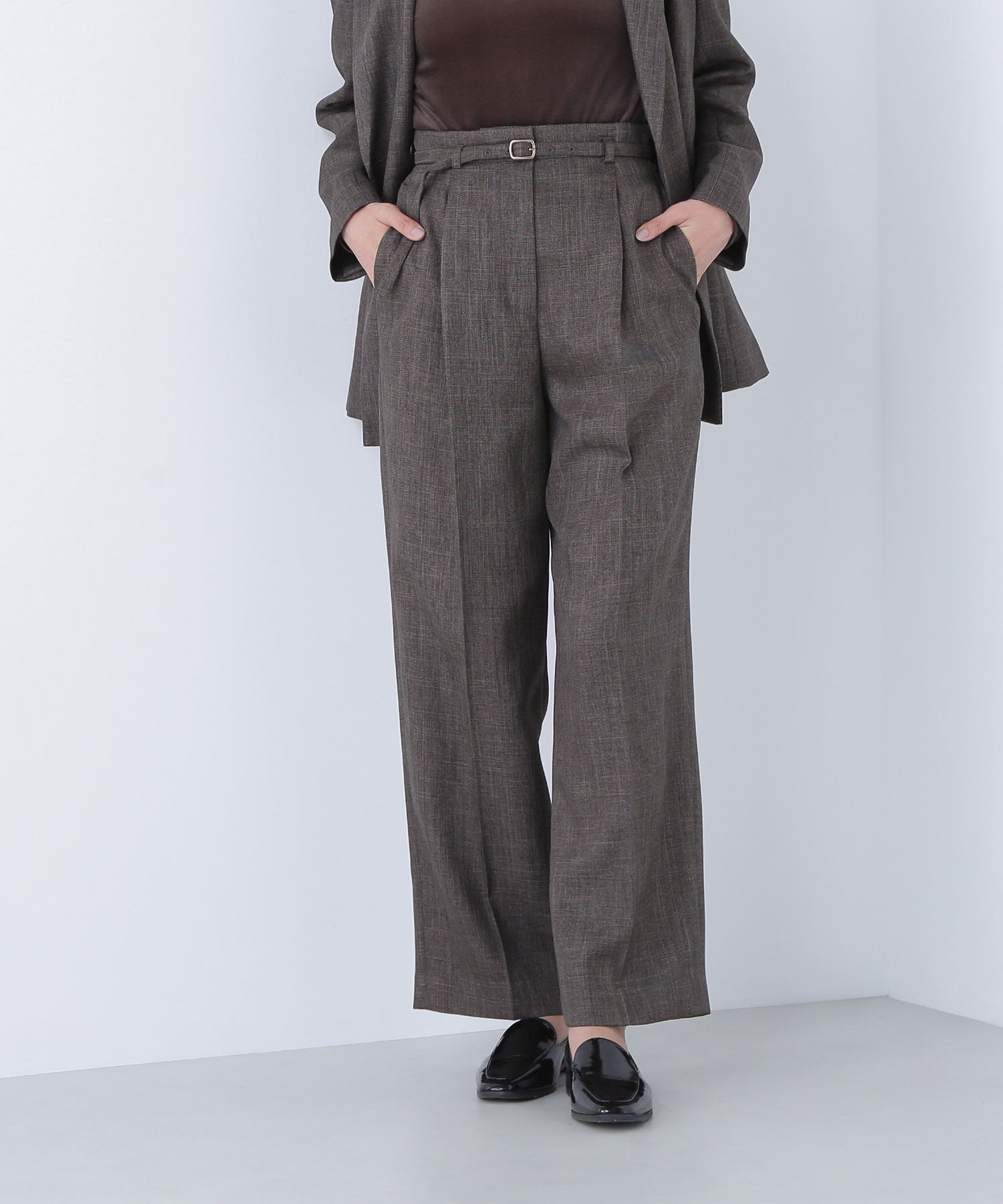  「シャークスキン SETUPストレートテーパードパンツ」|その他|