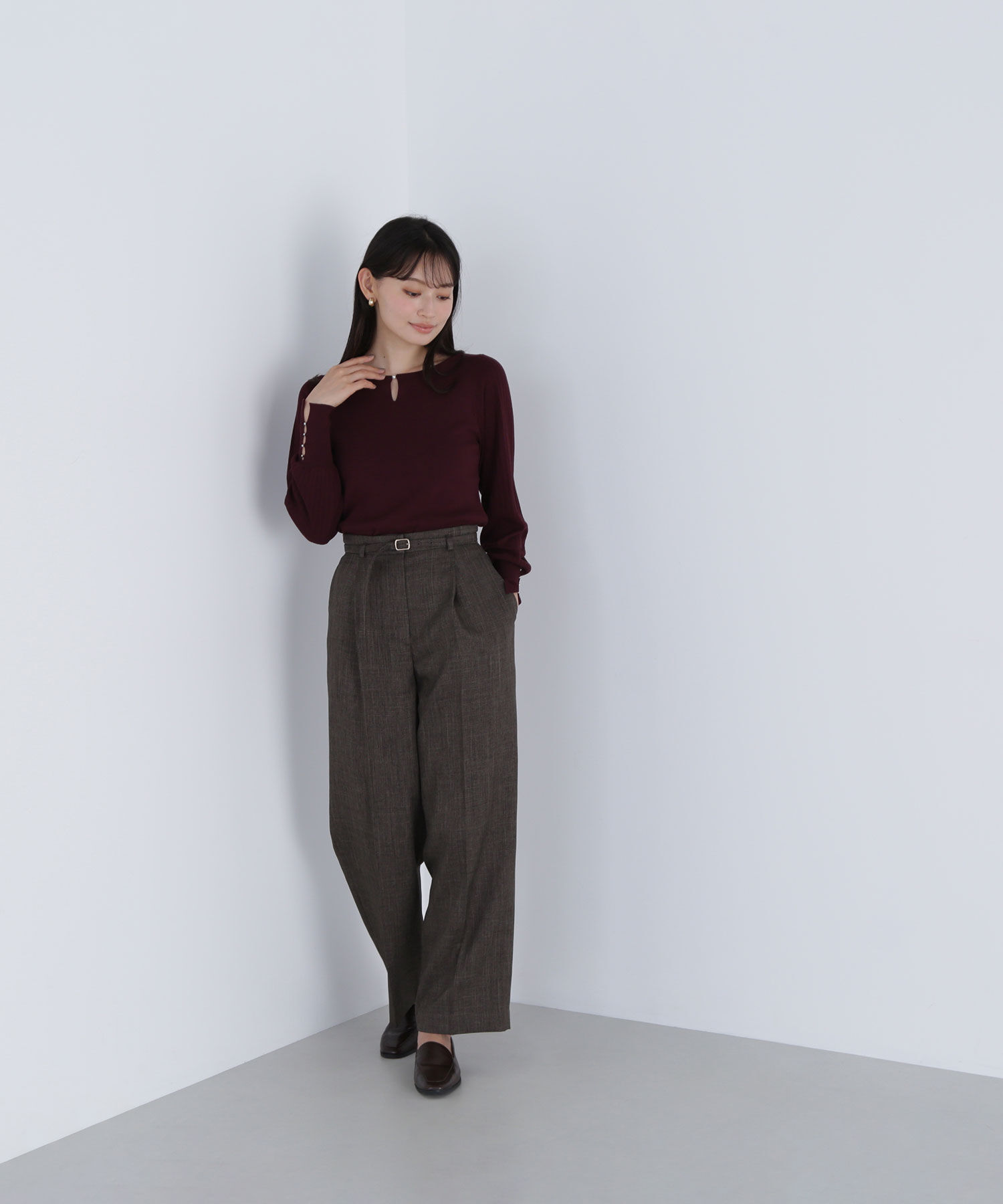  「シャークスキン SETUPストレートテーパードパンツ」|その他|