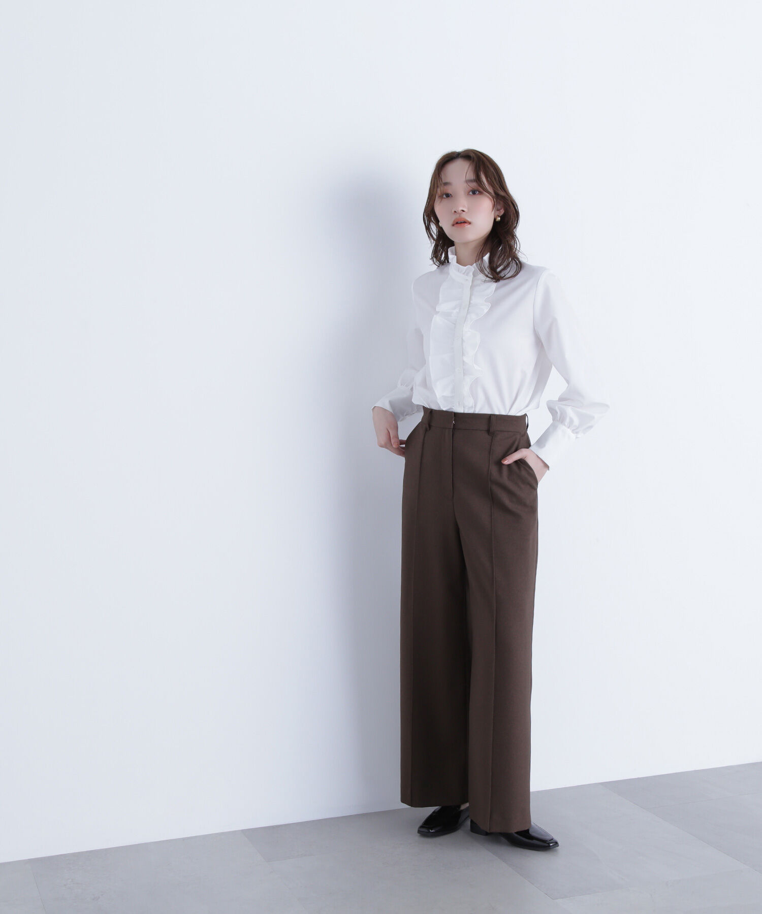  「フロントフリルブラウス」|シャツ・ブラウス|