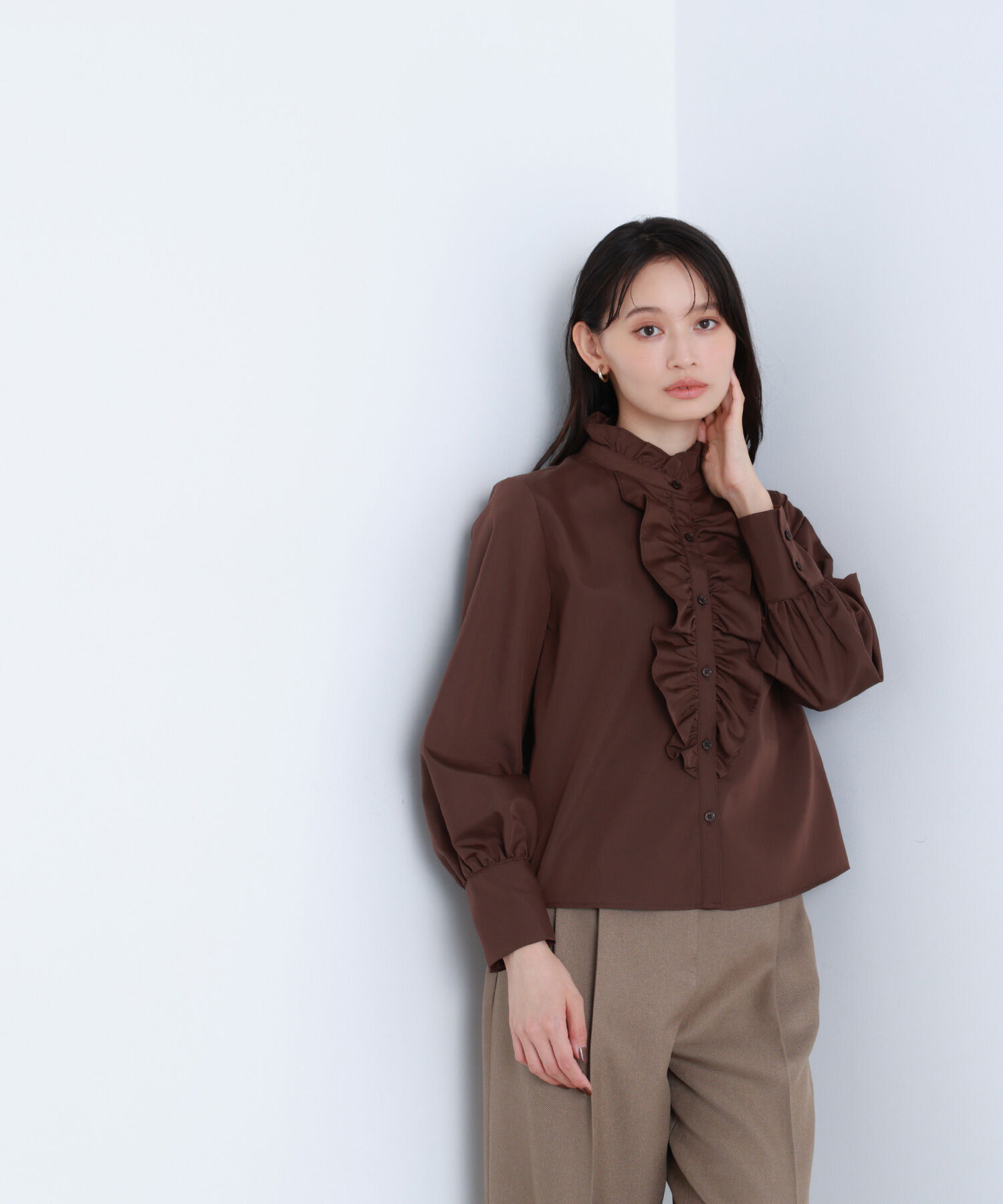  「フロントフリルブラウス」|シャツ・ブラウス|